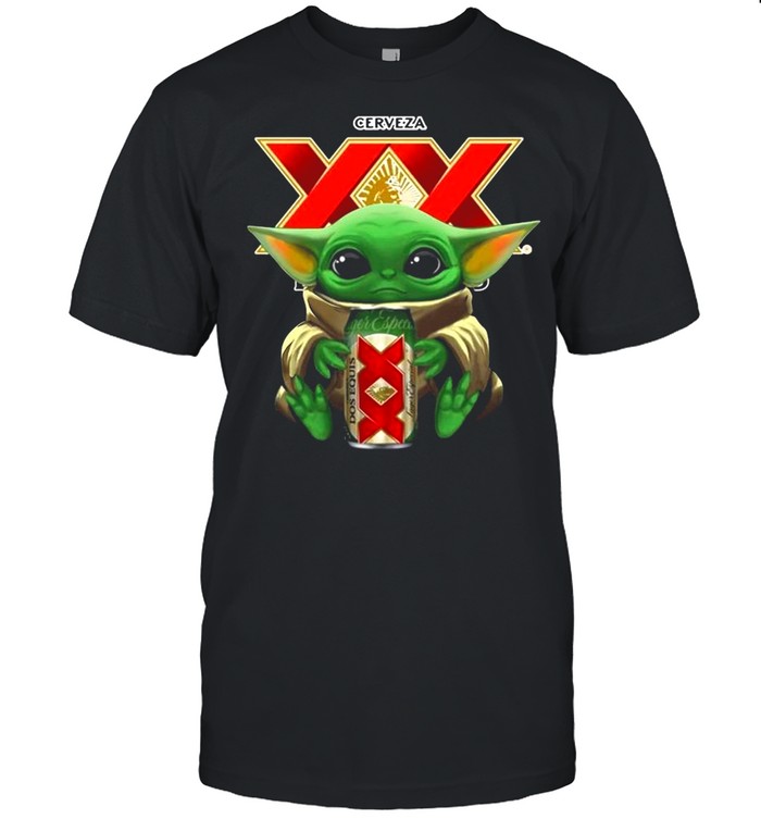 Baby Yoda Hug Cerveza Dos Equis shirt Classic Mens T-shirt