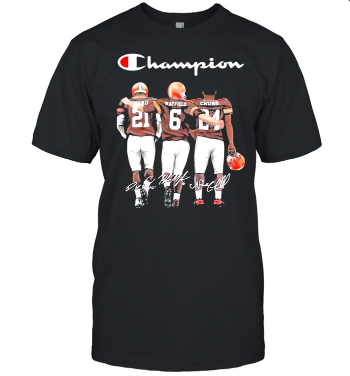 Champion Cleveland Browns Nick Chubb Baker Mayfield Signature Football shirt