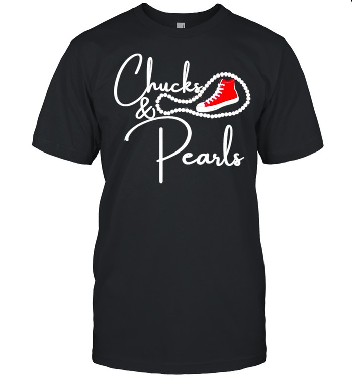 Chucks and Pearls 2021 HBCU Black Girl Magic Red Tshirt