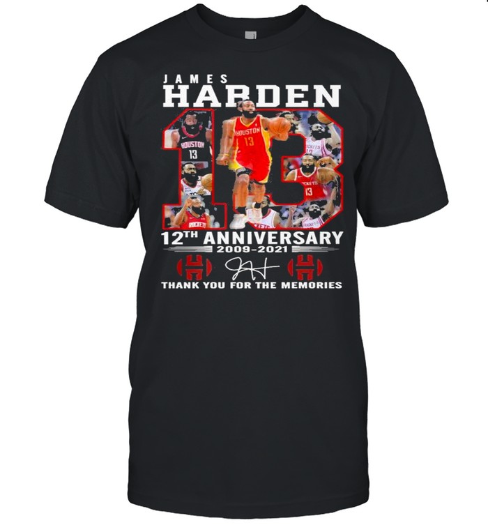 James harden 12th anniversary 2009 2021 thank you for the memories shirt