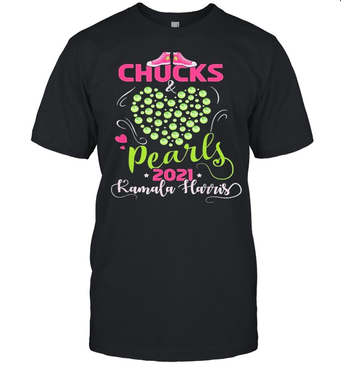 Kamala Harris Chucks and Pearls 2021 Pink and Green shirt