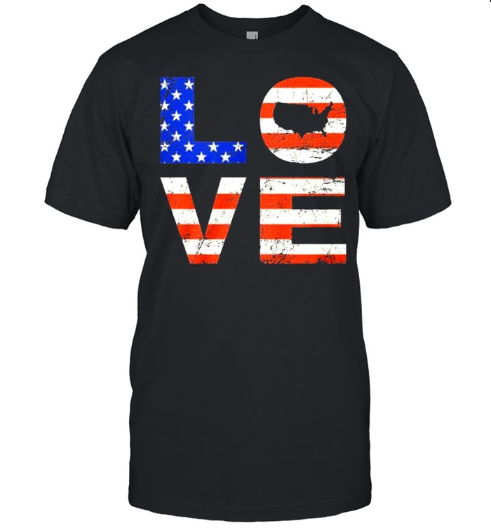 Love american flag shirt