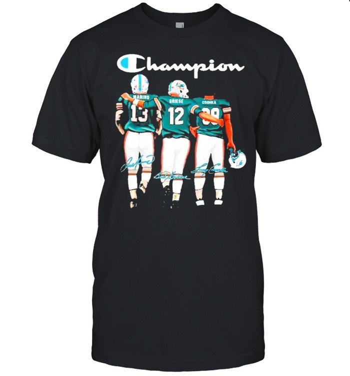 Miami dolphin champion marino griese csonka signatures shirt