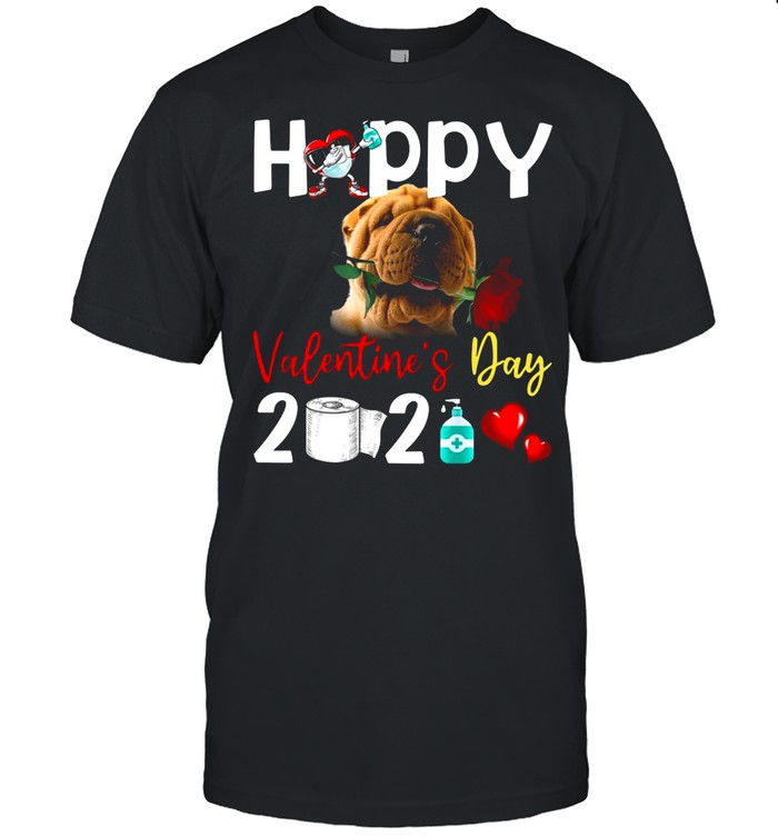 Shar Pei Happy Valentines Day With Toilet Paper 2021 shirt