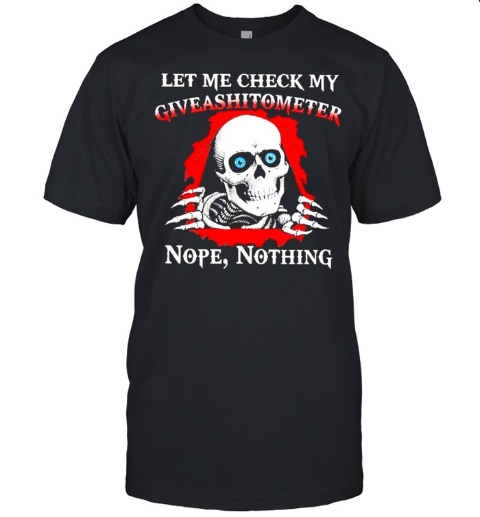 Skull let me check my giveashitometer nope nothing shirt