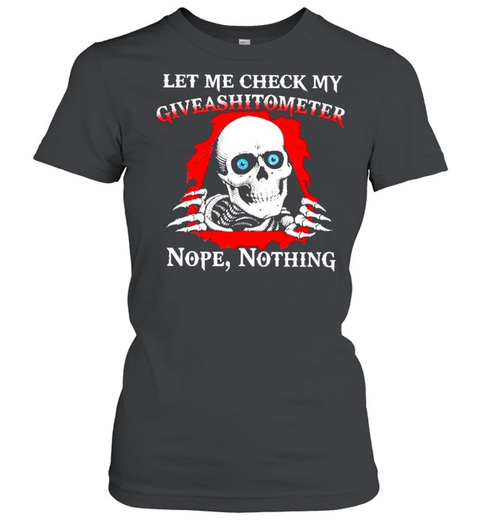 Skull let me check my giveashitometer nope nothing shirt Classic Women's T-shirt