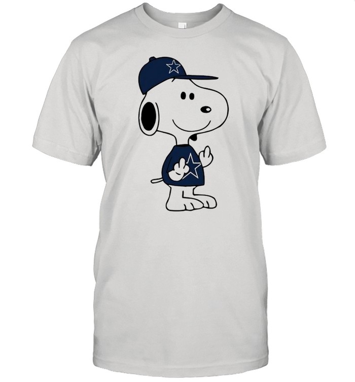 Snoopy Dallas Cowboys NFL Double Middle Fingers Fck You shirt Classic Mens T-shirt