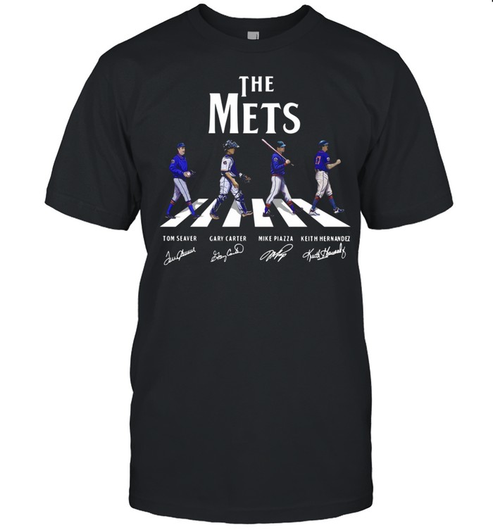 The New York Mets Abbey road 2021 signatures shirt