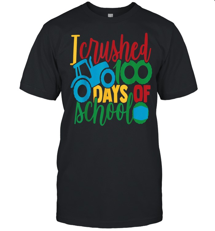 I Crushed 100 Days Of School Boys Monster Truck shirt