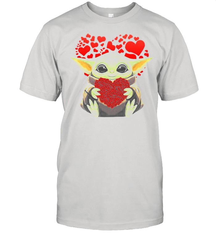 Baby Yoda Heart Roses Valentine Day shirt