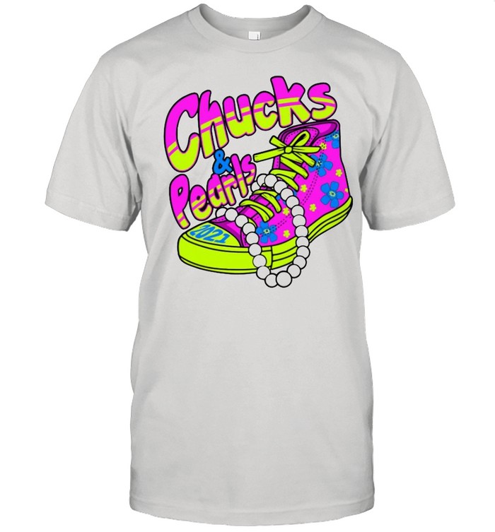 Colors Sneakers Chucks And Pearls For Kamala Harris 2021 shirt