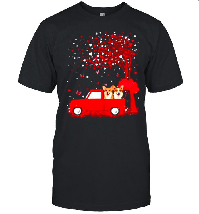 Corgi Valentine’s Day Red Truck Hearts shirt