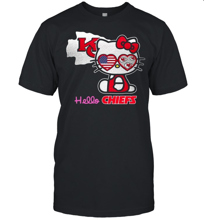 Hello Kitty Hello Kansas City Chiefs With American Flag 2021 shirt