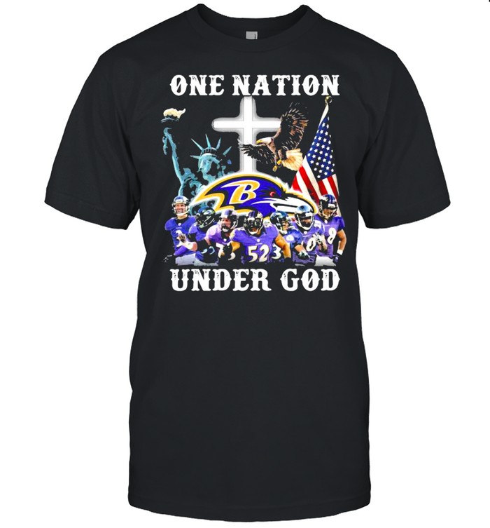 One Nation Under God Baltimore Ravens American Flag shirt