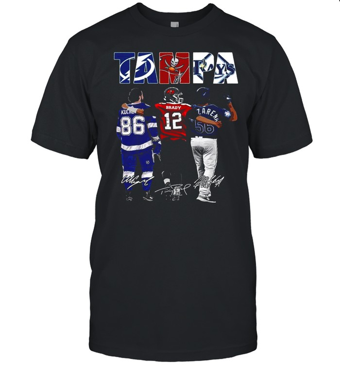 The Nikita Kucherov Brady And Arozarena Tampa Buccaneers Rays 2021 Signatures shirt