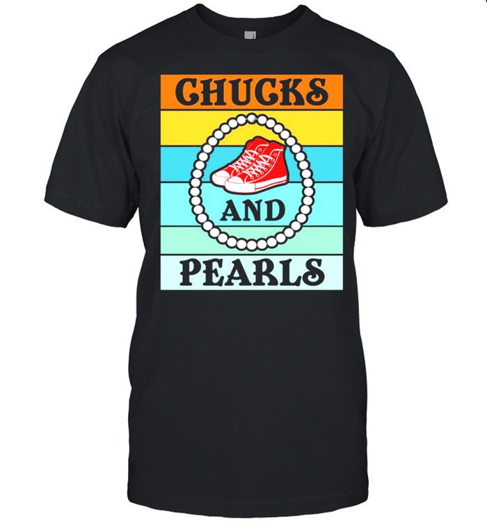 Vintage Chucks And Pearls With Kamala Harris For President 2021 shirt Classic Mens T-shirt