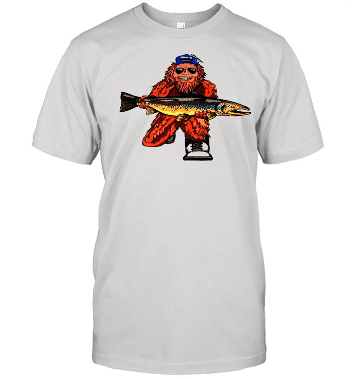 Bigfoot hug fish shirt