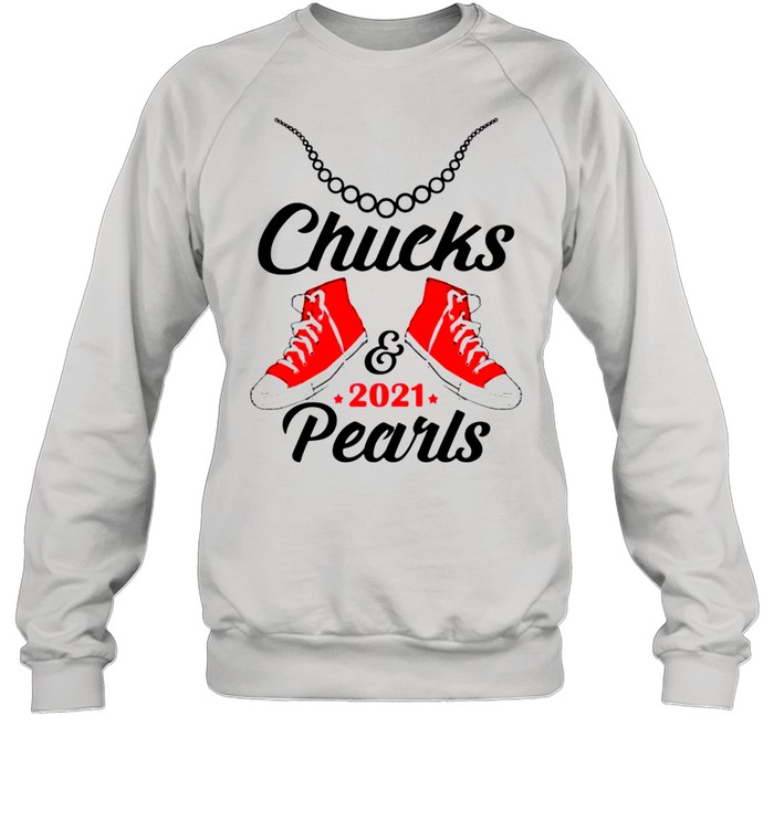 Chucks and Pearls 2021 Baby Onesie Kamala Harris shirt Unisex Sweatshirt