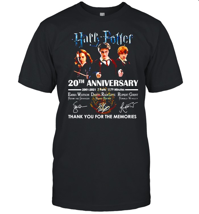 Harry Potter 20th Anniversary 2001 2021 Thank You For The Memories Signature shirt