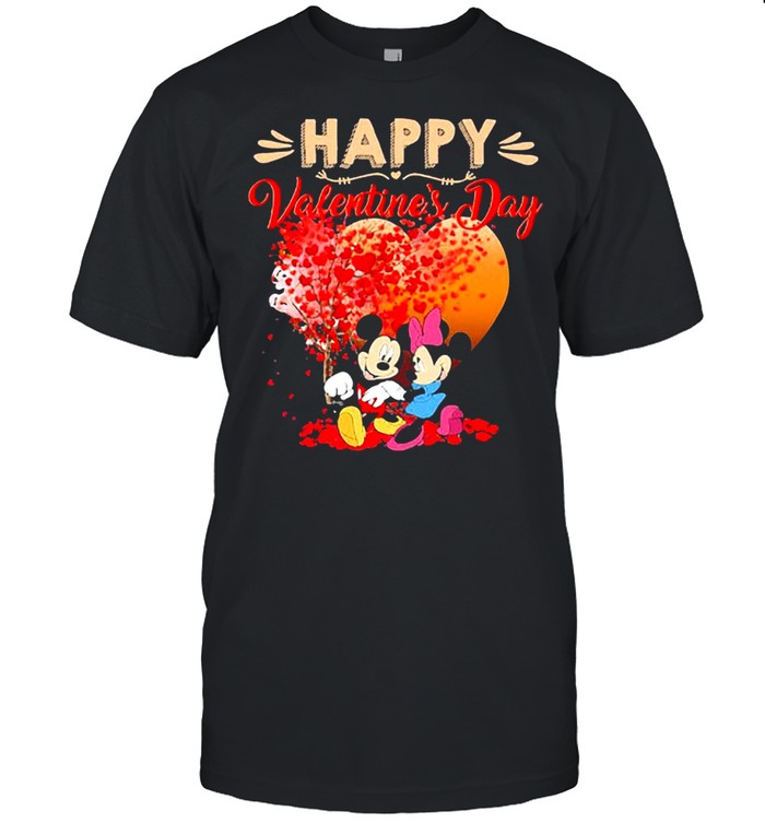 Mickey and Minnie mouse Happy Valentines Day heart shirt