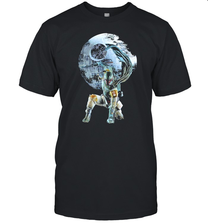 Wars The Mandalorian Boba Fett and Death Star shirt