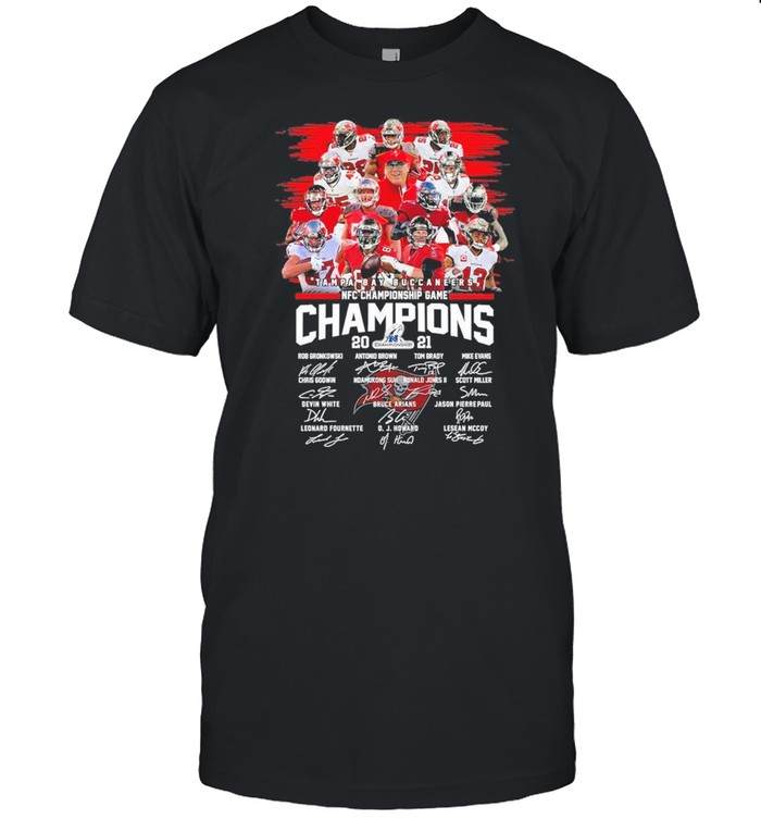 Tampa Bay Buccaneers Team Players 2021 Champions Nfc Championship Signatures shirt Classic Men's T-shirt