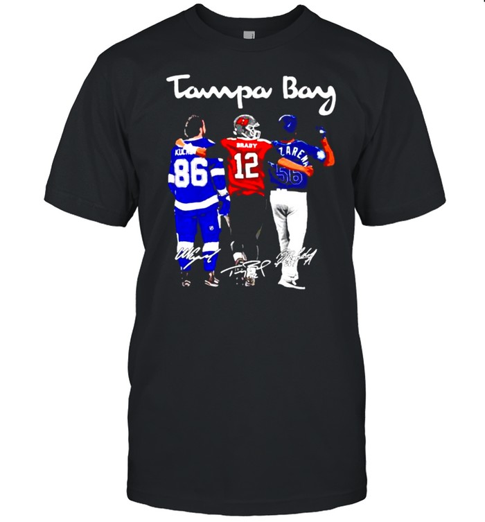 Tampa Bay Nikita Kucherov Tom Brady and Randy Arozarena Fiends signature shirt