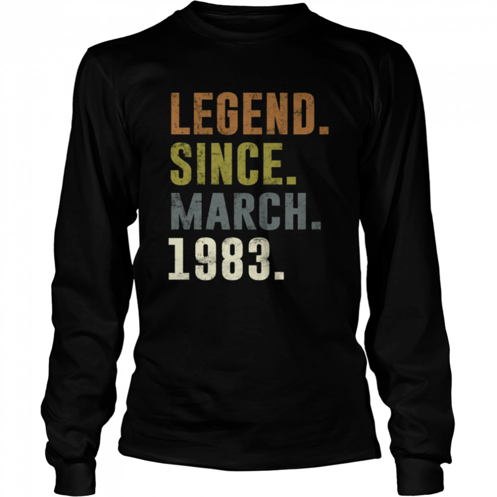 38th Retro Birthday Vintage Legend Since 1983 shirt Long Sleeved T-shirt