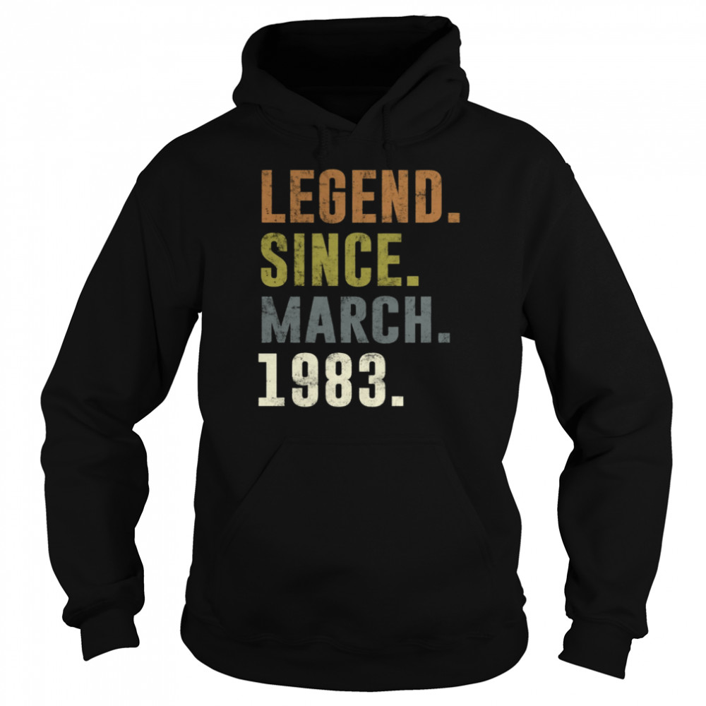 38th Retro Birthday Vintage Legend Since 1983 shirt Unisex Hoodie