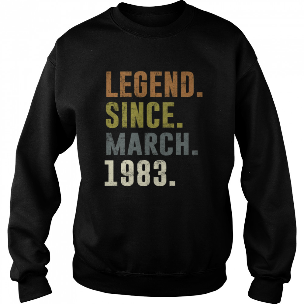 38th Retro Birthday Vintage Legend Since 1983 shirt Unisex Sweatshirt