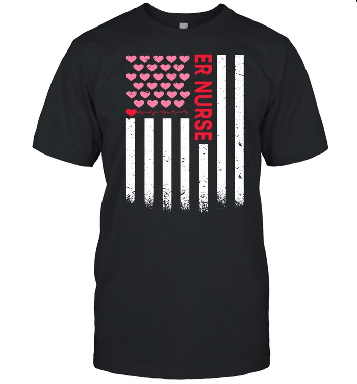 Er Nurse American Flag Heart Valentine’s Day shirt