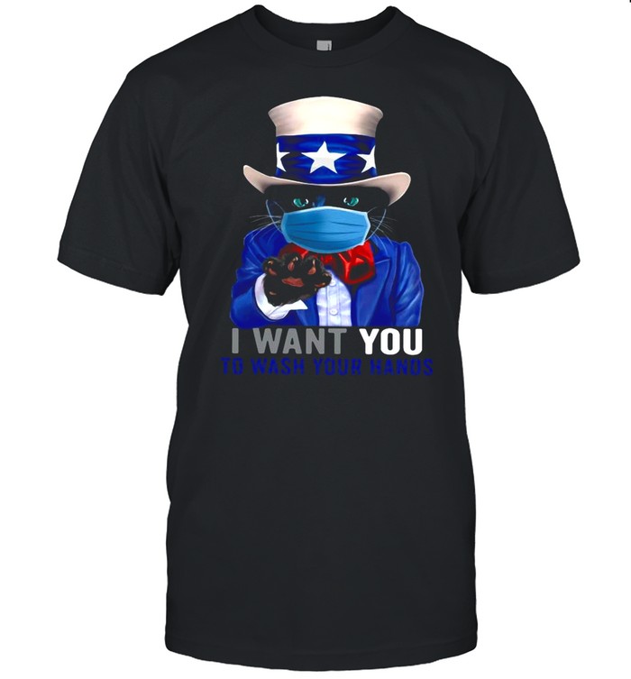 Black Cat America Uncle Sam Face Mask I Want You To Mask Your Hands shirt