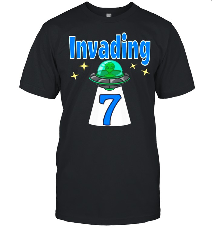 Baby Alien 7th Birthday Invading shirt