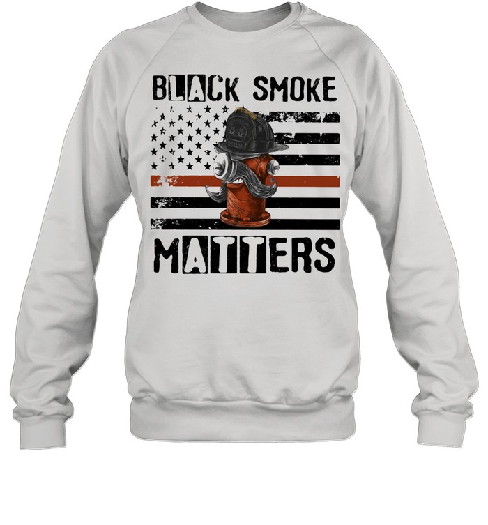 Black Smoke Matters Fireman American Flag shirt Unisex Sweatshirt