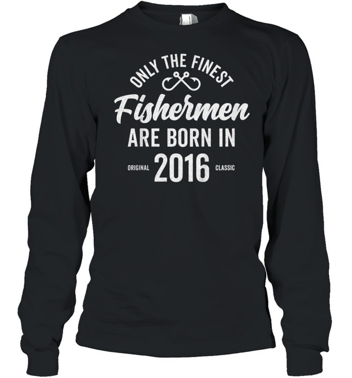 Fisherman Fishing 2016 5th Birthday shirt Long Sleeved T-shirt