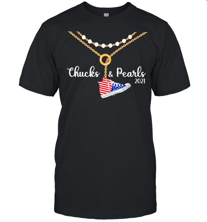 Kamala Harris Chucks and Pearls 2021 American flag tee shirt