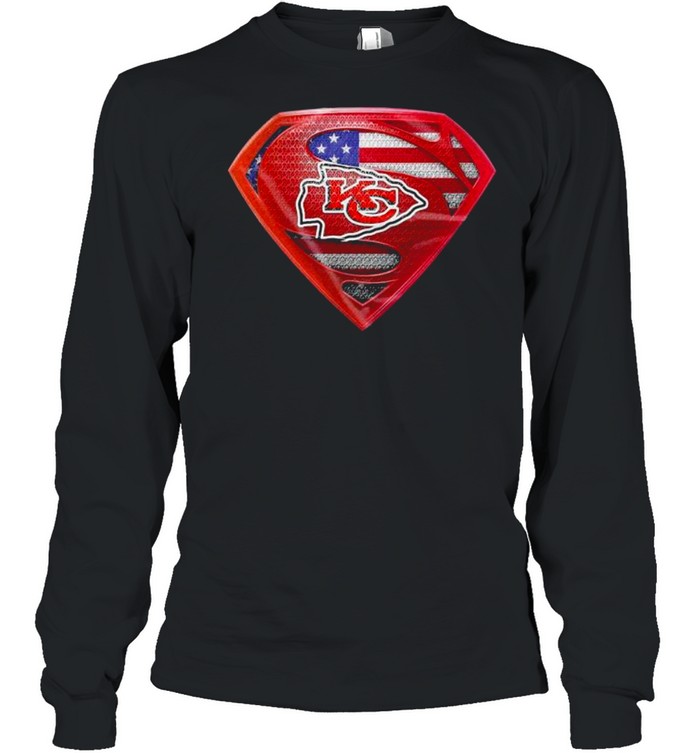 Symbol Superman American Flag Kansas City Chiefs shirt Long Sleeved T-shirt
