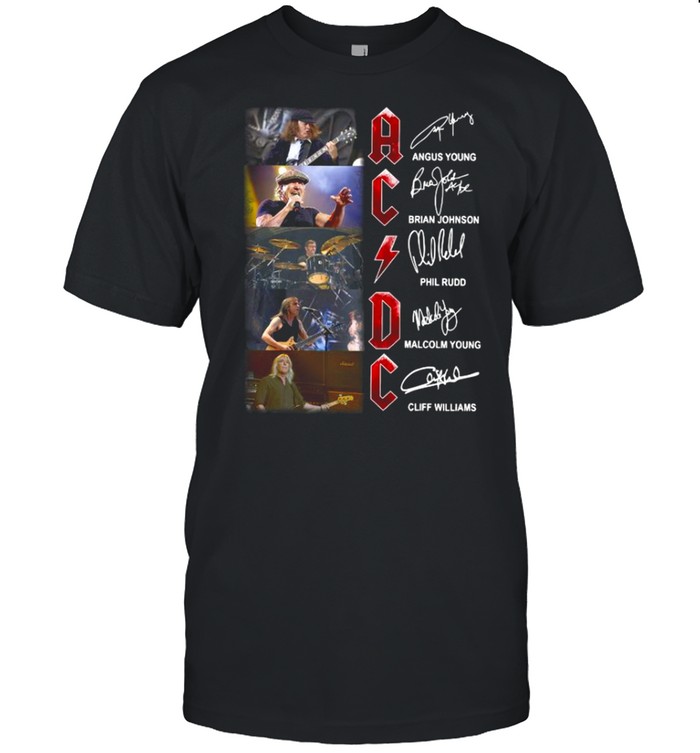 Ac Dc Young Johnson Rudd And Malcolm Young 2021 Signatures shirt