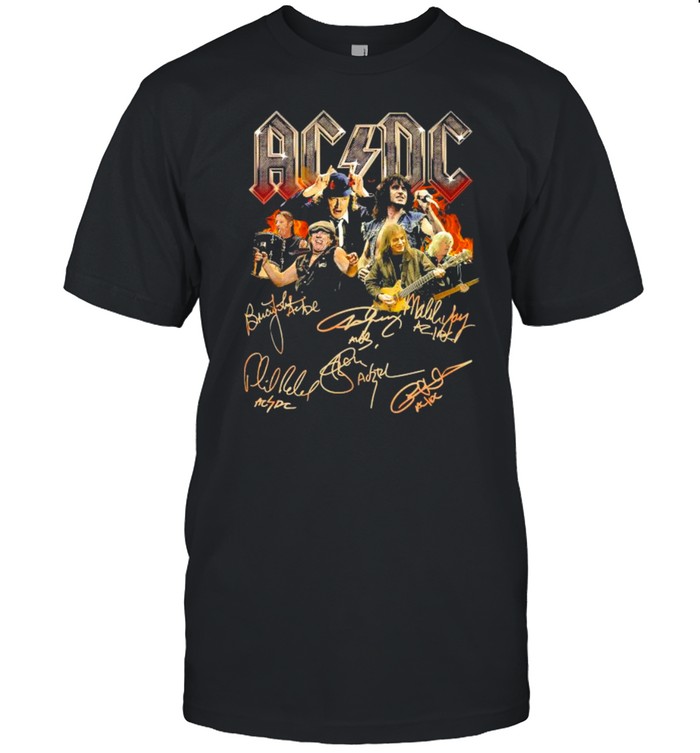 ACDC Band All Members Signatures shirt