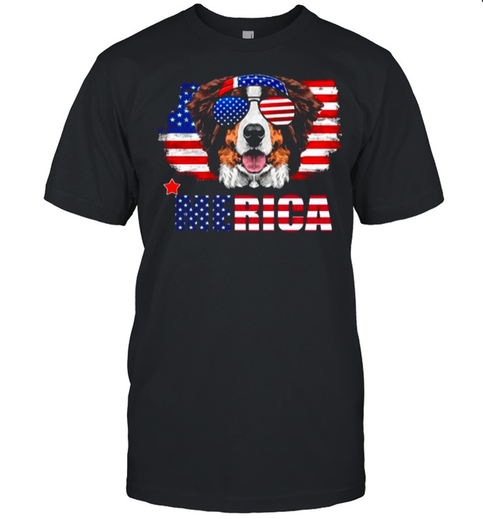 American Flag With Dog Merica shirt