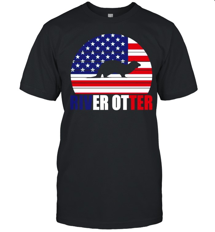 American Flag With River Otter 2021 shirt Classic Men's T-shirt