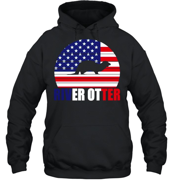 American Flag With River Otter 2021 shirt Unisex Hoodie