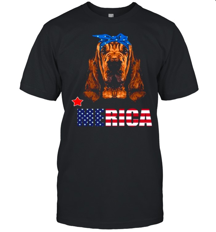 Bloodhound Dog American Flag shirt