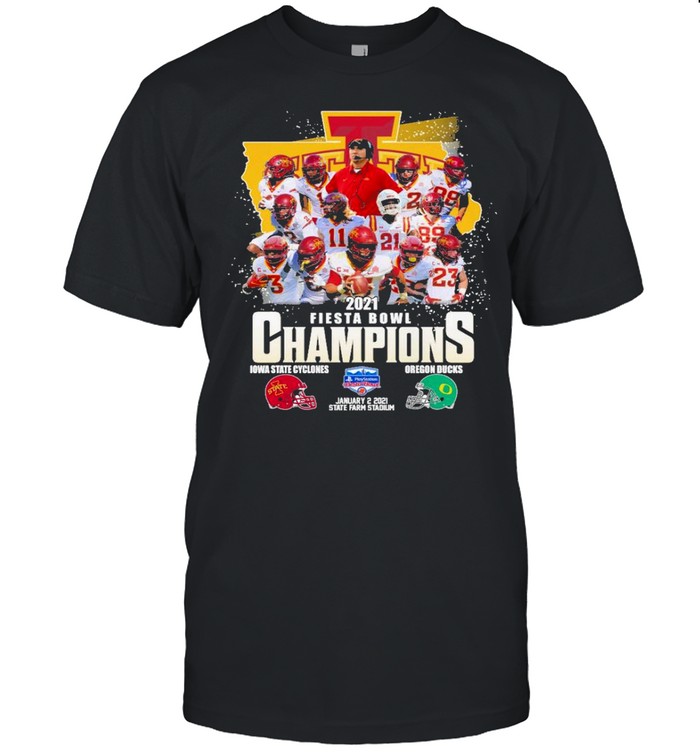 iowa state 2021 fiesta bowl champions iowa state cyclones and oregon ducks shirt