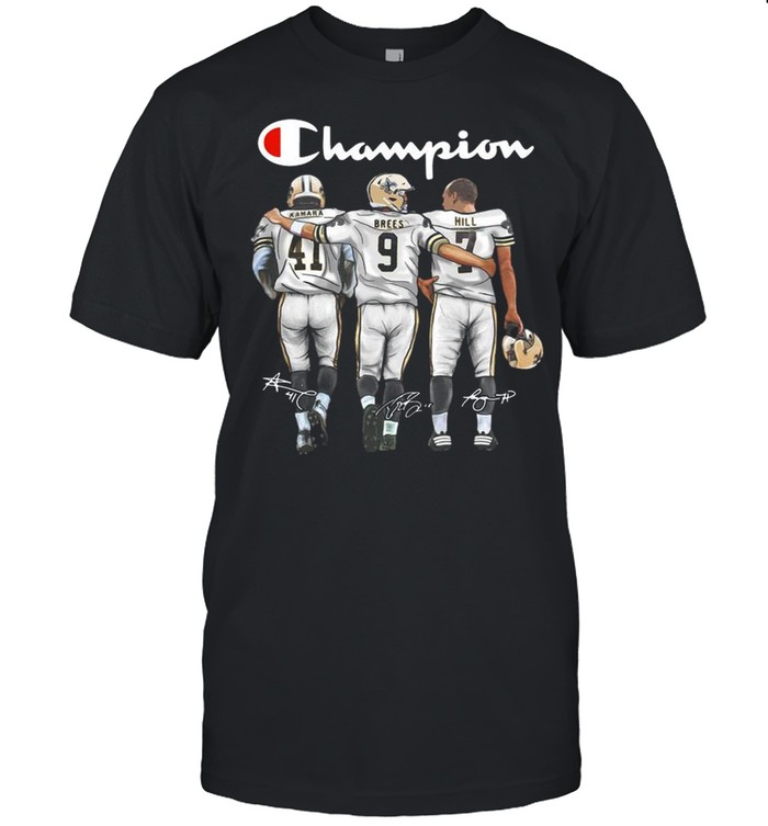 New Orleans Saints Champion Kamara Brees Hill signatures shirt