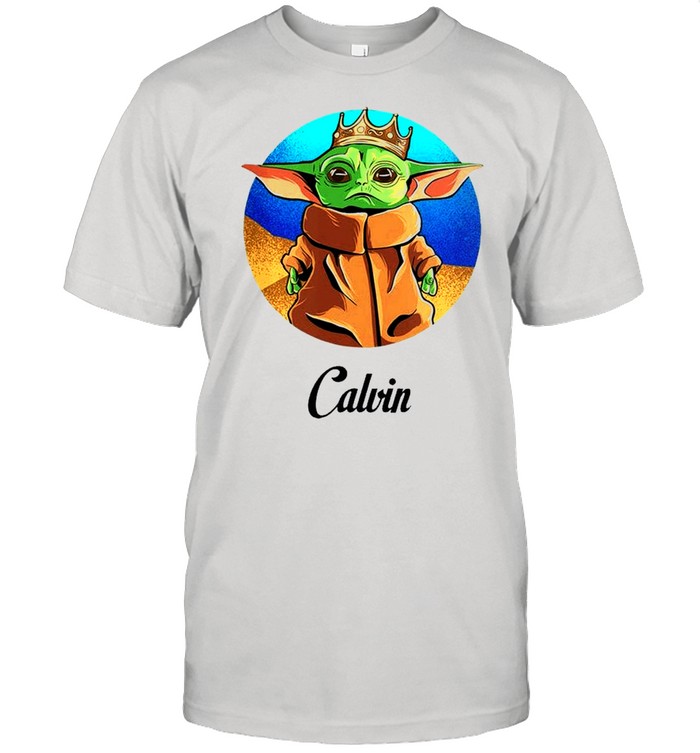 Personalized baby yoda calvin shirt