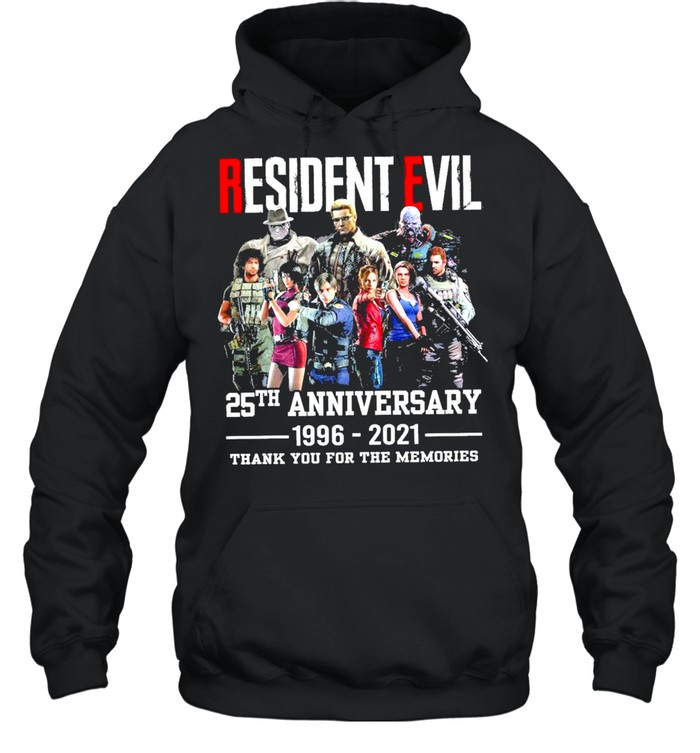 Resident Evil 25th Anniversary 1996-2021 Thank You For The Memories shirt Unisex Hoodie
