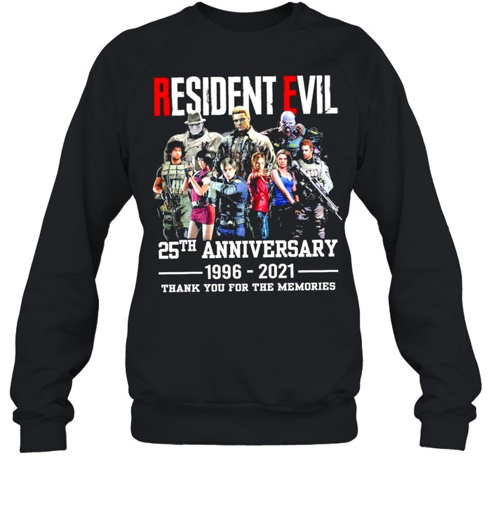 Resident Evil 25th Anniversary 1996-2021 Thank You For The Memories shirt Unisex Sweatshirt