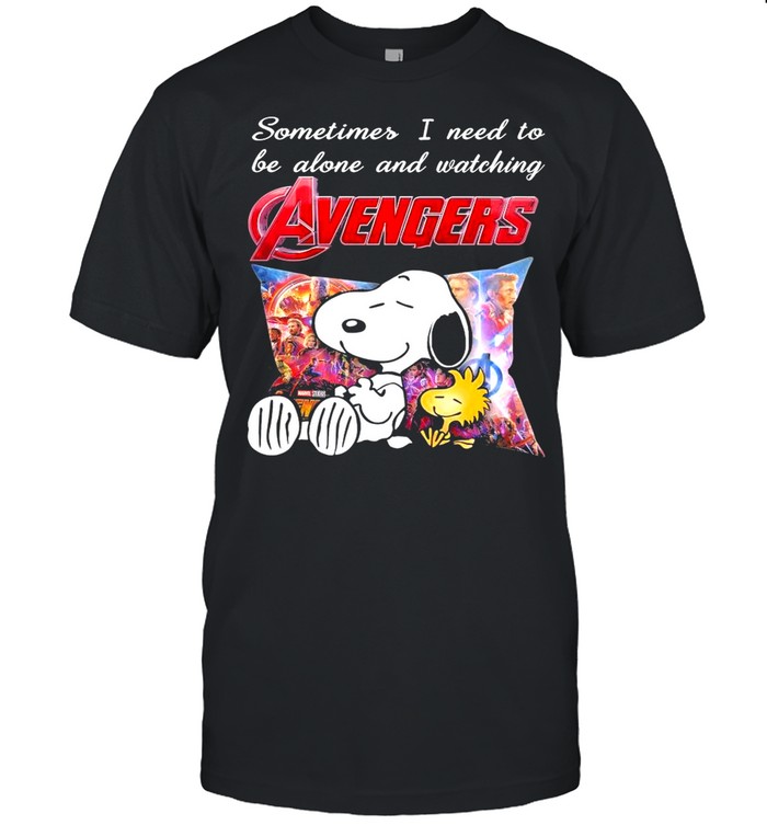 Snoopy And Woodstock Sometimes I Need To Be Alone And Watching Avengers shirt