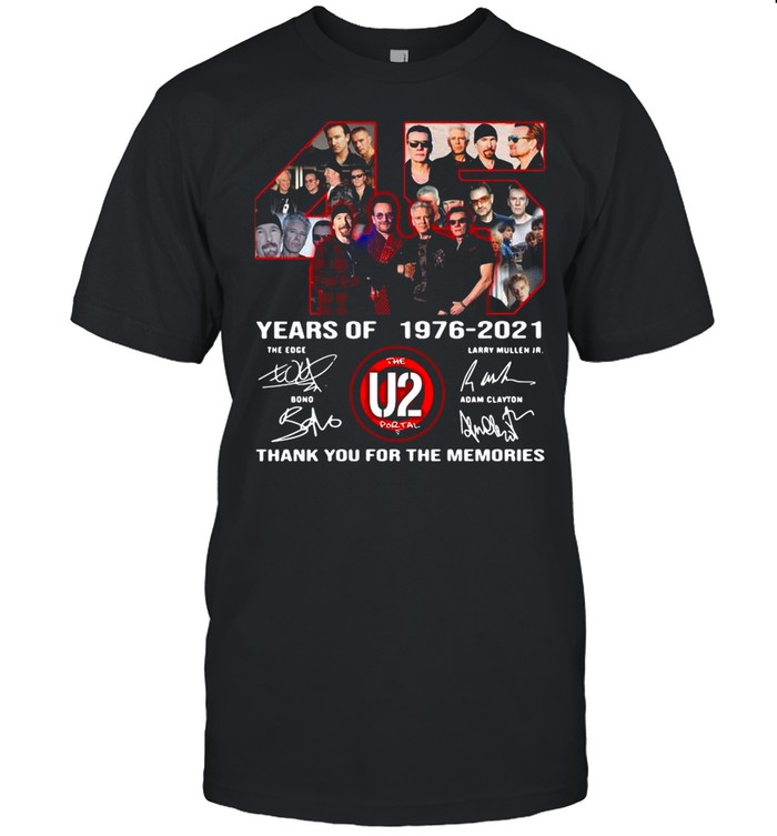 The U2 Portal 45 years of 1976-2021 thank you for the memories signatures shirt